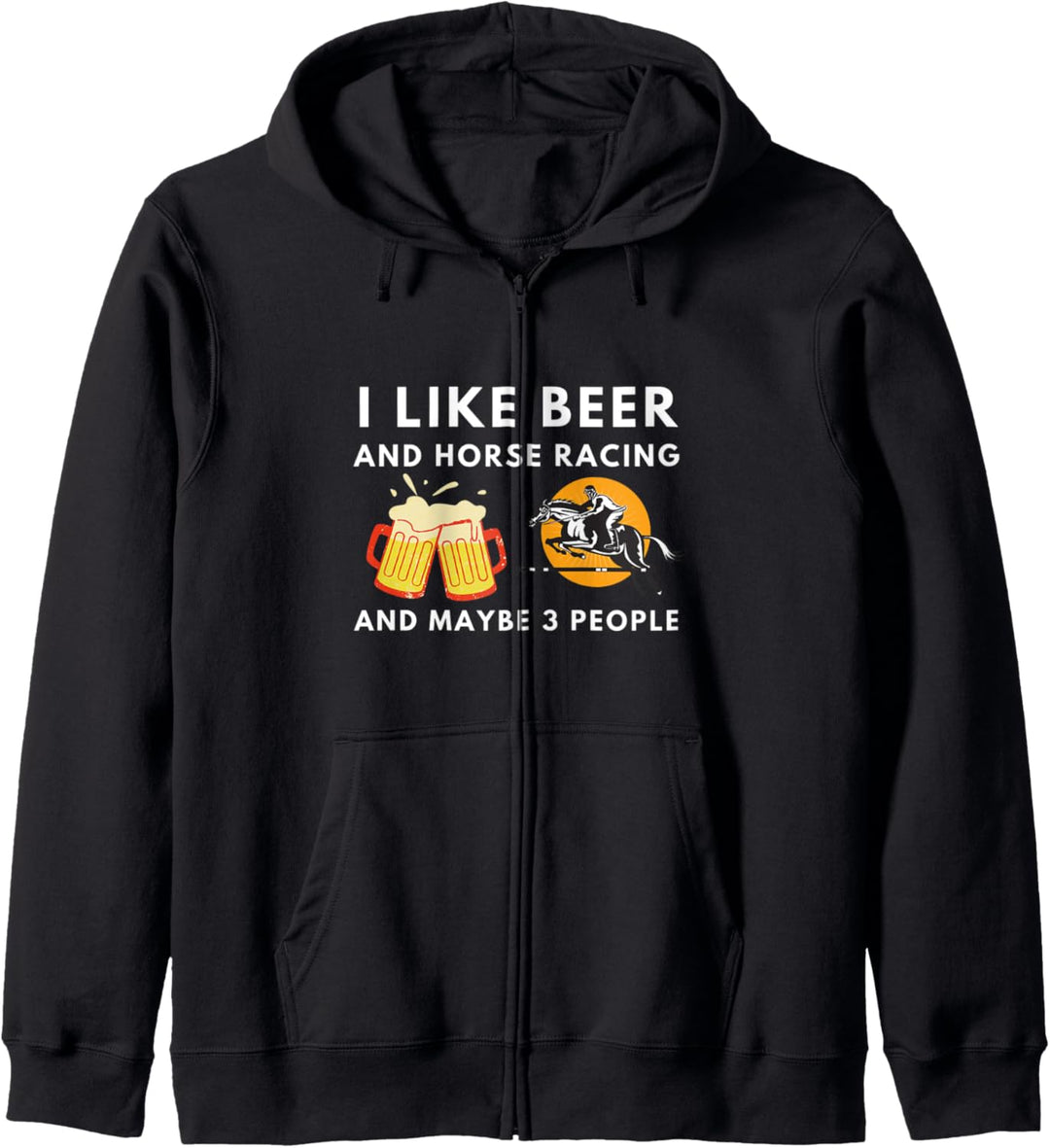 Lustig Ich mag Bier und Pferderennen und vielleicht 3 Kapuzenjacke