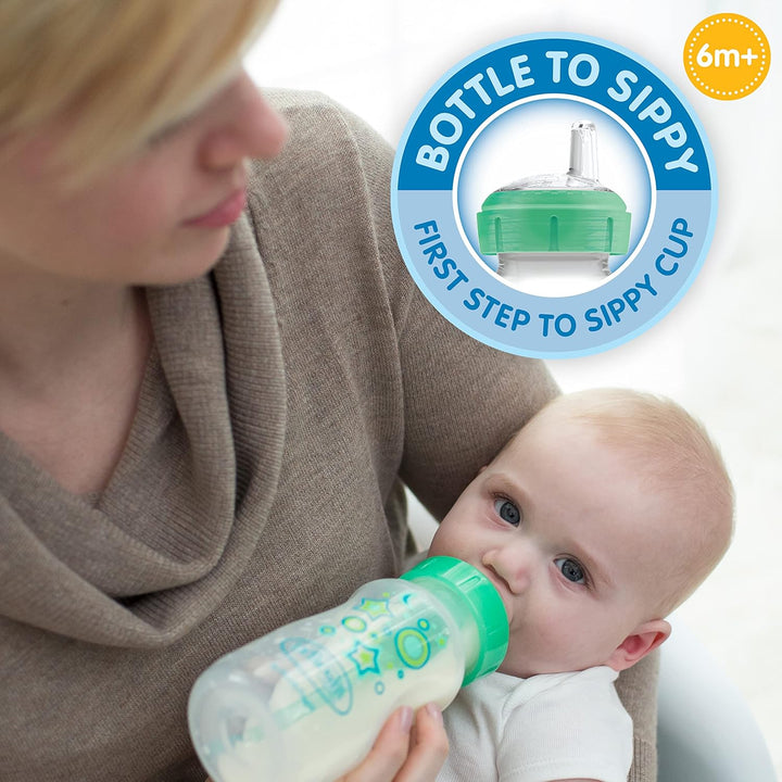 Dr. Brown’s Natural Flow® Anti-Colic Options+™ Wide-Neck Sippy Bottle Starter Kit, 9oz/270mL, with L