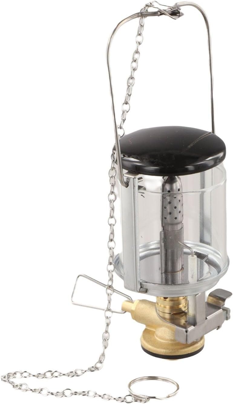 Outdoor Camping Gaslaterne mit Schirm aus gehärtetem Glas, winddichtes tragbares Zeltlicht für Wande