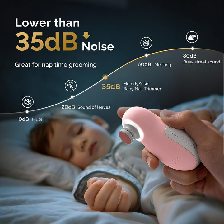 MelodySusie Elektrische Nagelfeile für Baby, Wiederaufladbare Baby Nagelfeile Elektrisch mit kabello