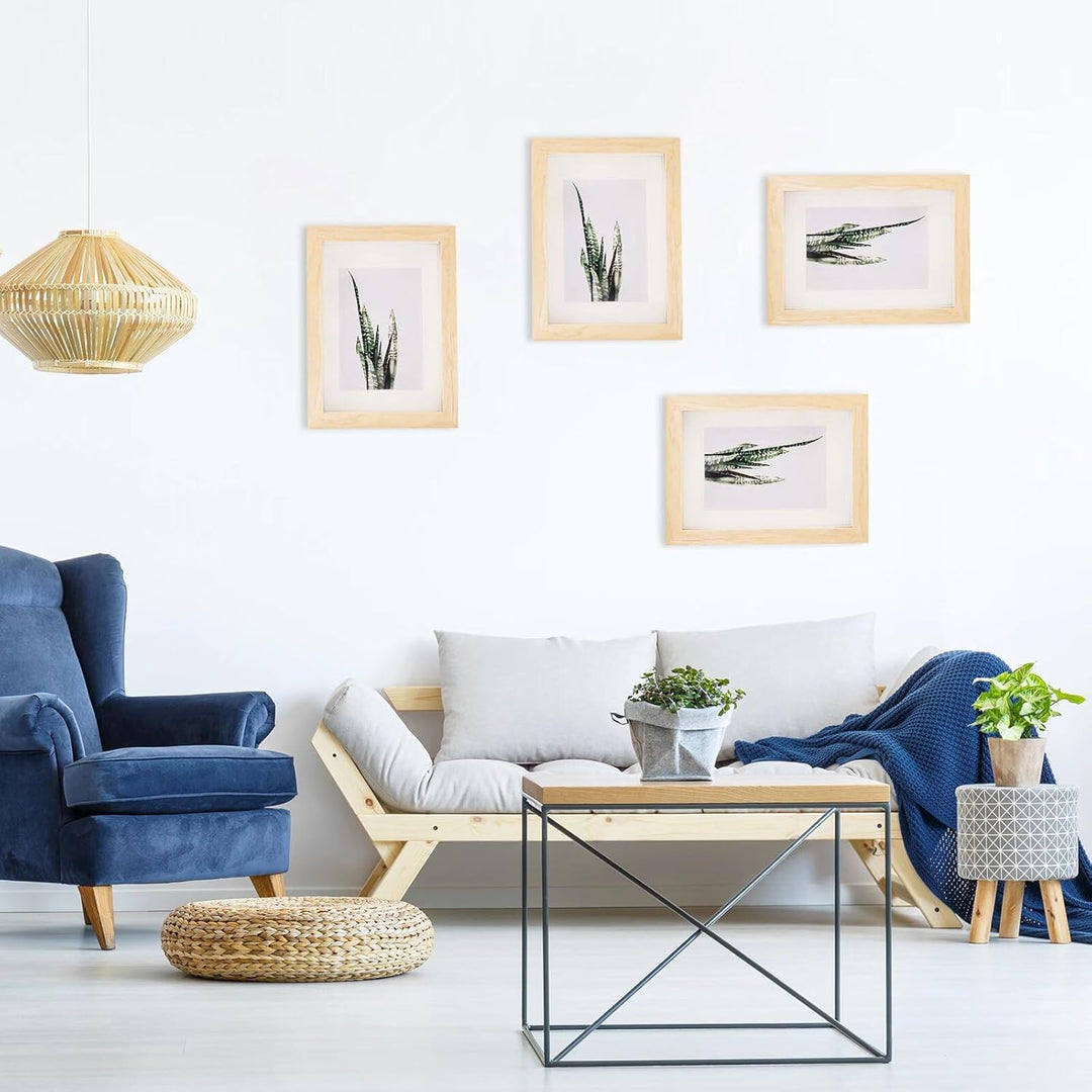 3D Bilderrahmen Holz 20x25cm 2 Pack Teakholz Fotorahmen aus Massivholz und Echtglas für Objekte bis