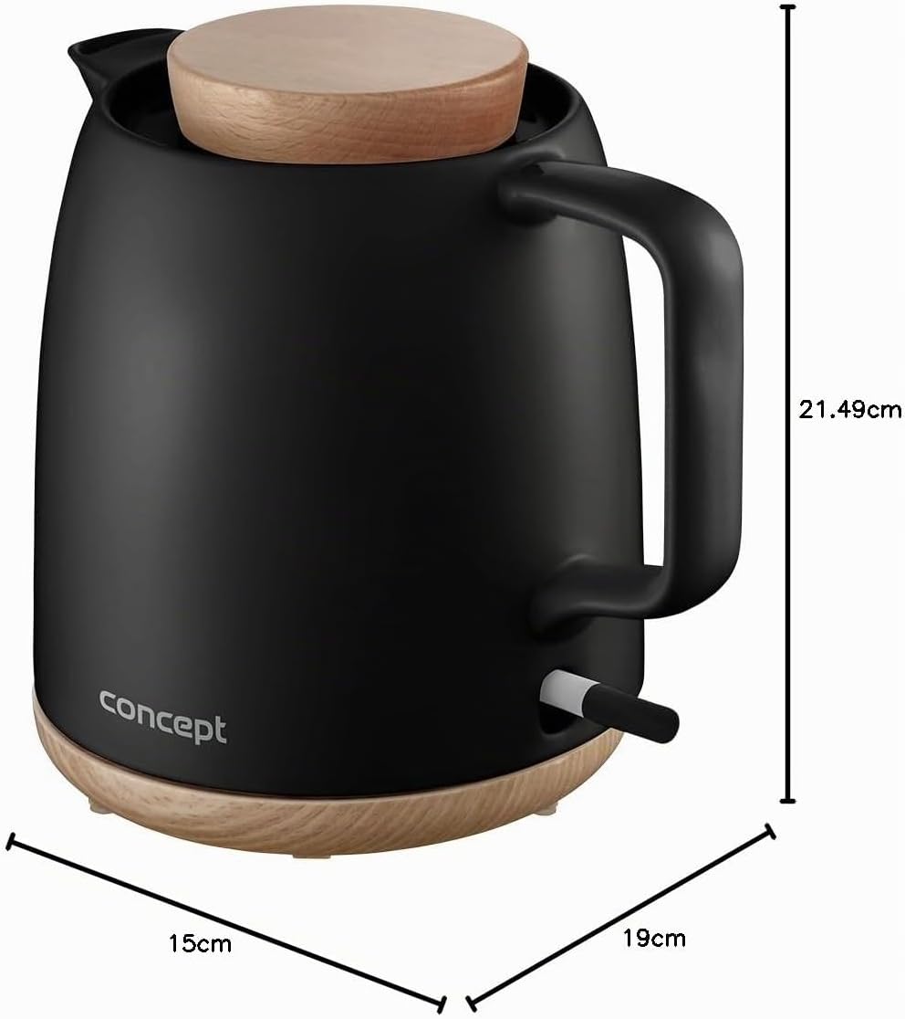 Concept RK0086 Keramik-Wasserkocher Elegant 1 l schwarz