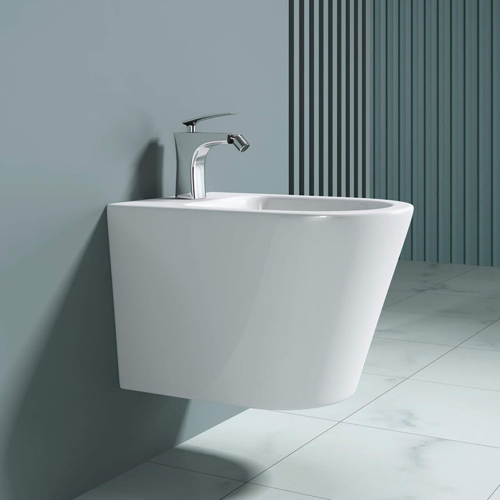 doporro WC-Bidet Düren108 Weiss 51,5x36x34,5cm aus Keramik Wand-Bidet mit Überlauf Weiss | Düren108,
