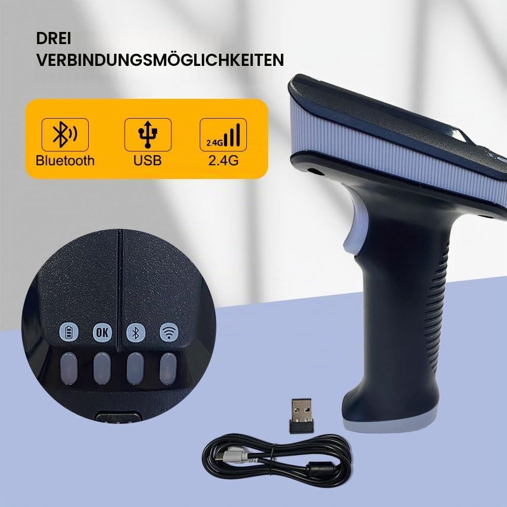 YANZEO SR290 UHF RFID Leser Handheld Terminal Barcode Scanner 1D/2D QR Barcode-Leser Bluetooth 2.4 G