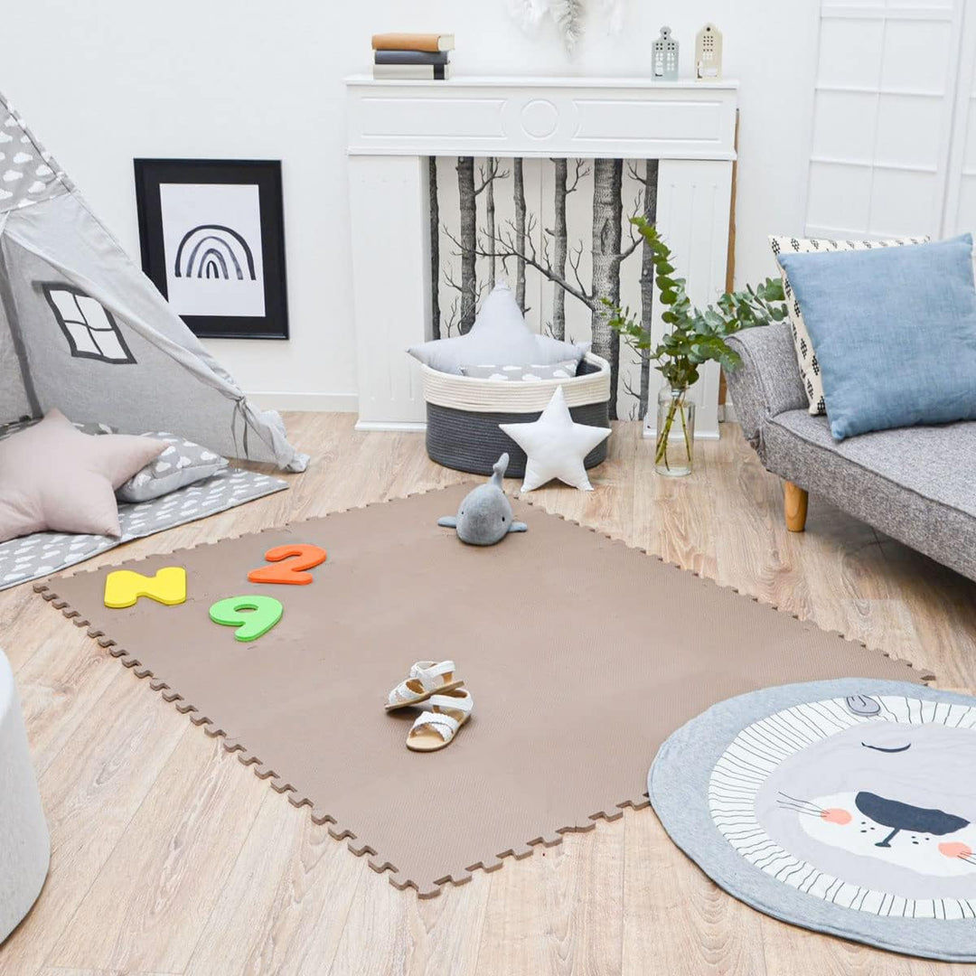 LittleTom 18 Teile Spielmatte Baby ab Null - 30x30 Schaumstoff Puzzlematte Kinder Isomatte Baby Spie