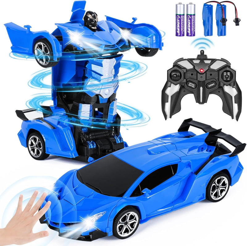 Highttoy Ferngesteuertes Auto für Kinder, 2.4GHz Verformung Roboter RC Auto mit Gestenerfassung, Lic