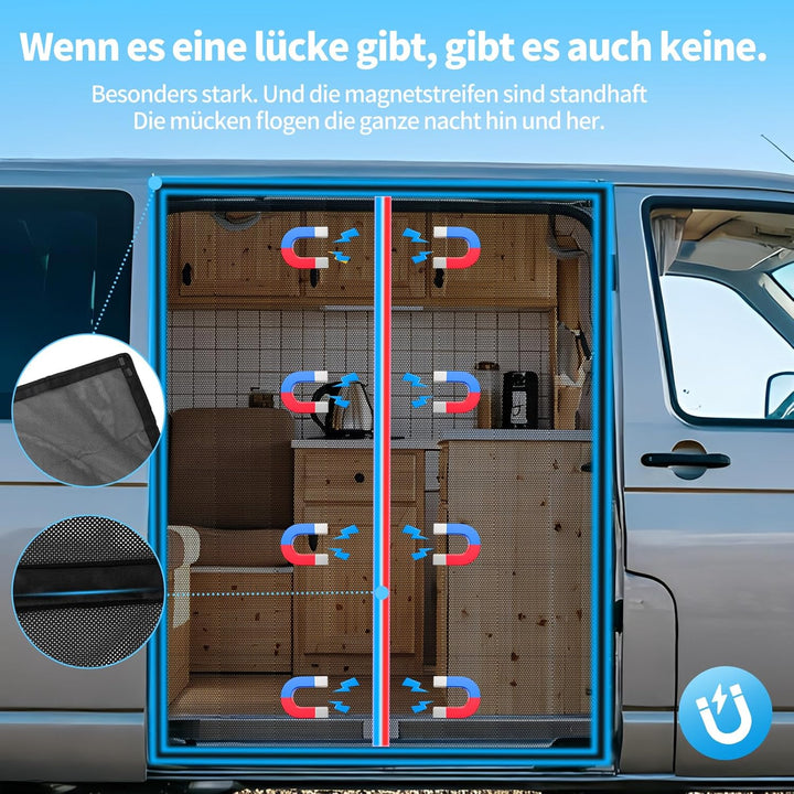 Moskitonetz Magnetisch kompatibel VW T5 T6 für Schiebetür, Auto Fliegengitter & Insektennetz & Sonne