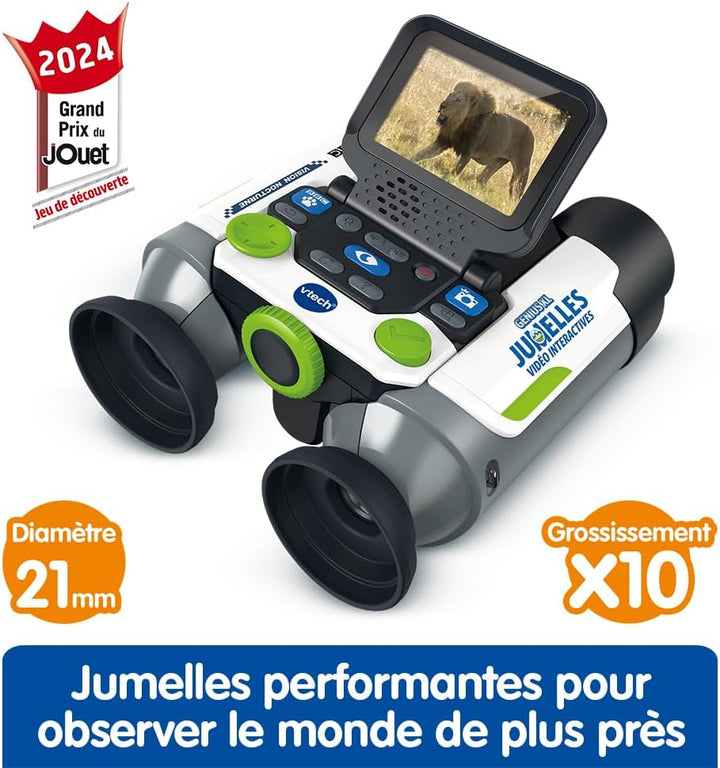 VTech Genius XL Interaktives Video-Fernglas für Kinder, 10 x 21 cm, mit Farbdisplay, Fotos und Video