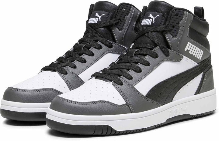 Puma Unisex Rebound V6Sneaker 37.5 EU Puma White Puma Black Shadow Gray, 37.5 EU Puma White Puma Bla