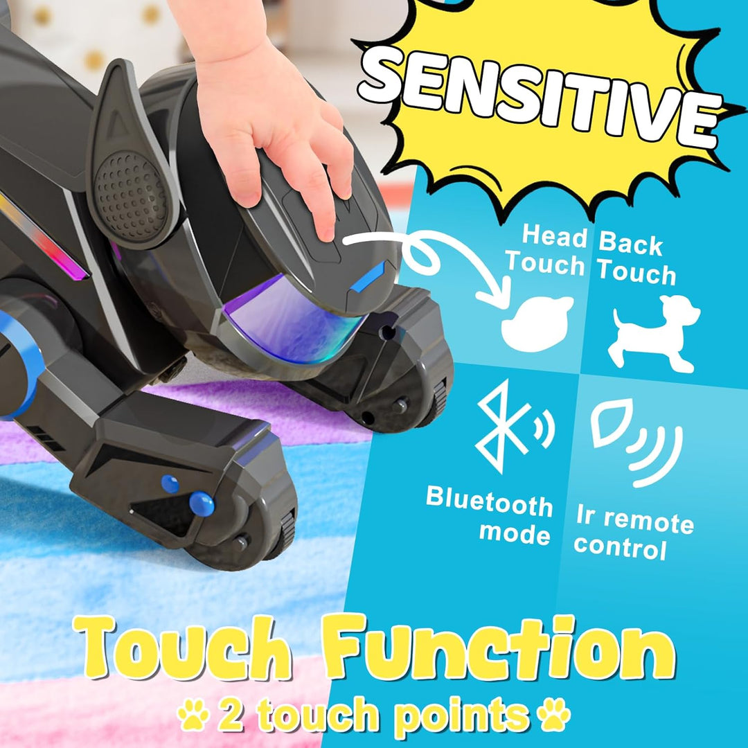 Ferngesteuerter Spielzeug Roboter Hund für Kinder, Schlau Roboter Programmierbar Welpen Spiele mit B