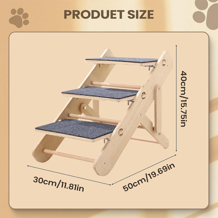 Katzen-Treppe | Stabile klappbare Haustiertreppe | Hundetreppe für Hohe Betten | zum Klettern für Zu