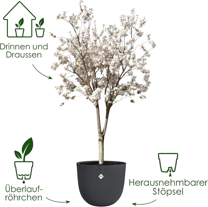 elho Sereh Rund 60 - Blumentopf für Innen und Aussen - 100% recyceltes Plastik - Ø 59 x H 50.6 cm 60