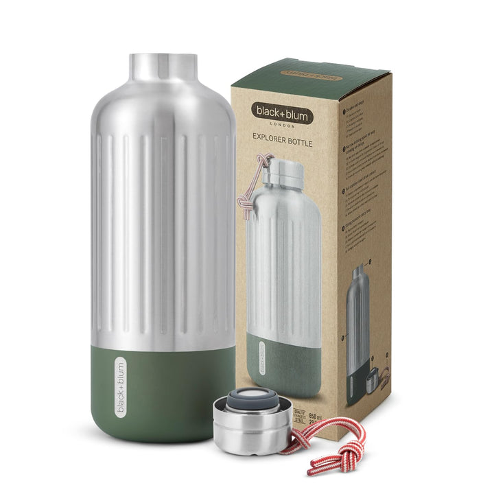 black+blum Explorer Isolierflasche, gross, olive, 850 ml 850 ML Olive, 850 ML Olive