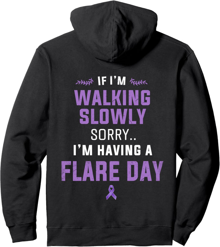 Fibro & Lupus Awareness For Women ON REAR Spoonie Flare Day Pullover Hoodie