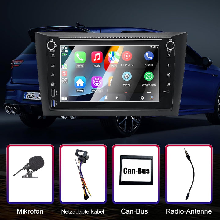 Autoradio für VW Golf 6 Kompatibel Wireless Apple Carplay & Android Auto, 8 Zoll Golf 6 Radio mit To