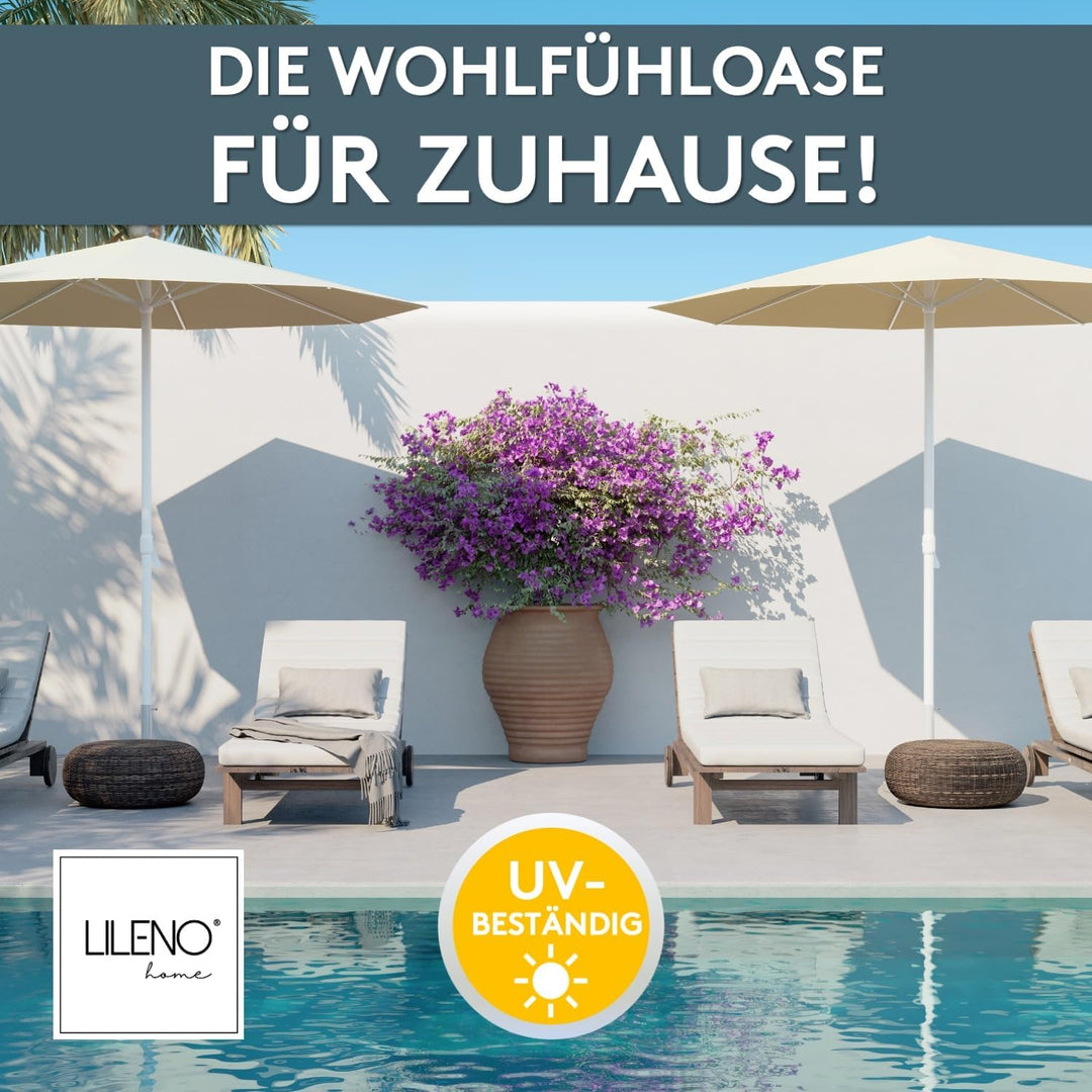 LILENO HOME Sonnenliege Auflage als [1er Set - Rollliege] in Creme - Gartenliegen Auflage perfekt fü