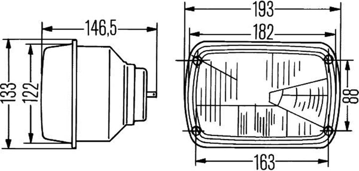 HELLA - Halogen-Hauptscheinwerfer - für u.a. Fiat 127 (127_) - ECE - für Rechtsverkehr - links/recht