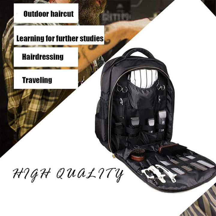 Barber Clippers Rucksack Tasche für Friseur, Friseurtasche Haarwerkzeuge Organizer Schwarz Barber Ba