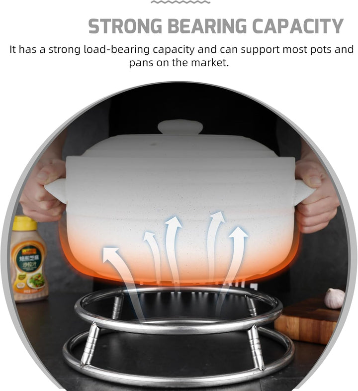 Angoily Wok Ring Rack Edelstahl Doppelschicht Wok Topp Stand Hitzedichter Runde Pot Rack Kochgeschir