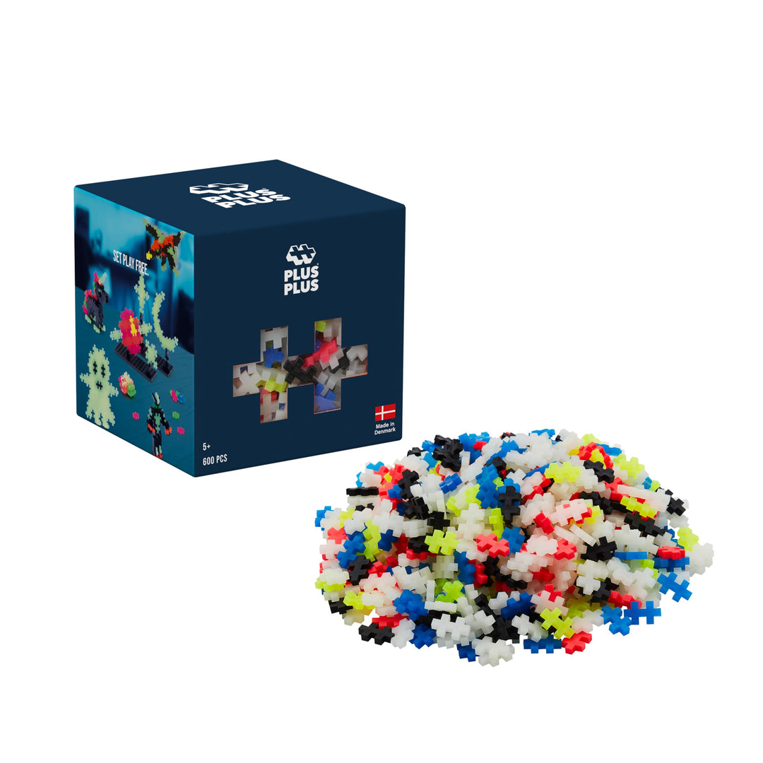 Plus-Plus - 600 Kreativ Bausteine Nachtleuchtend, Glow Medium Glow, Medium Glow