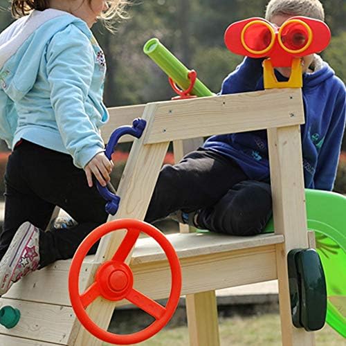 Dilwe Swingset Lenkrad, Kunststoff Outdoor Kids Lenkrad Befestigung Spielplatz Schaukel Set rot, rot