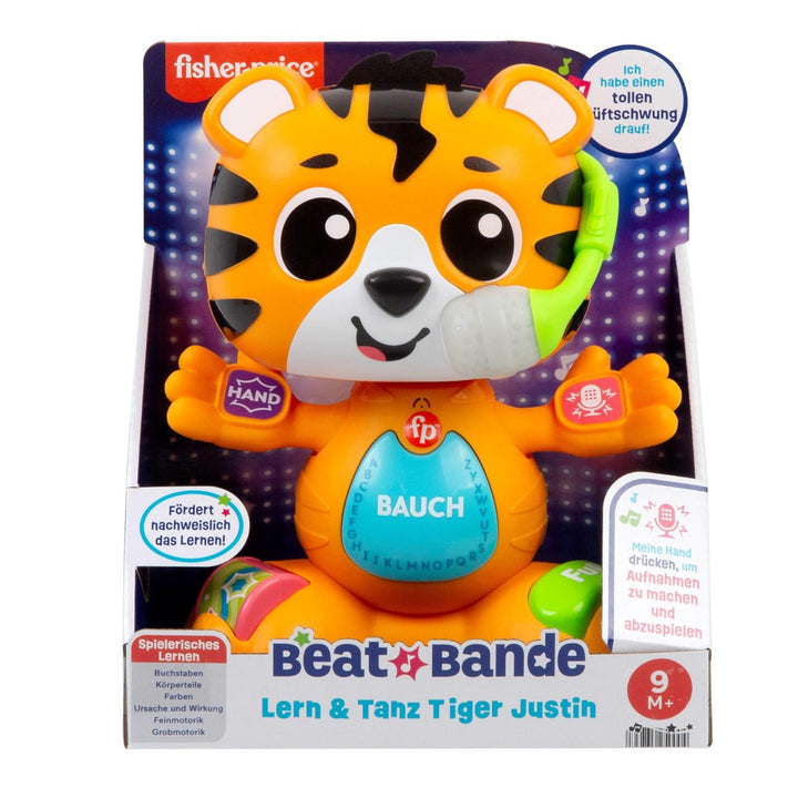 Fisher-Price Lernspielzeug für Babys und Kleinkinder, Beat Bande Lern & Tanz Tiger Justin mit Geräus