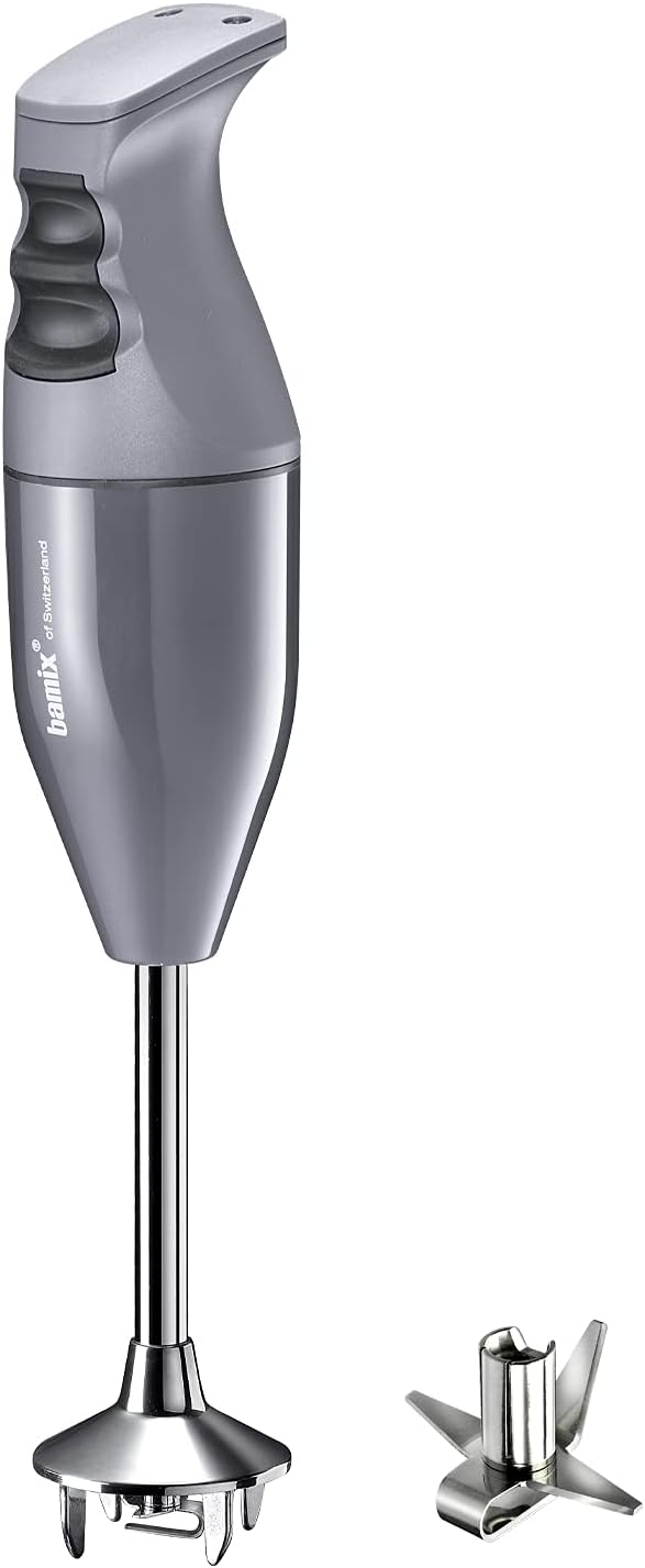 bamix Stabmixer Set EO140 CLASSIC inkl. Multifunktionsmesser aus Edelstahl, 140 Watt, 2-Stufen, Made
