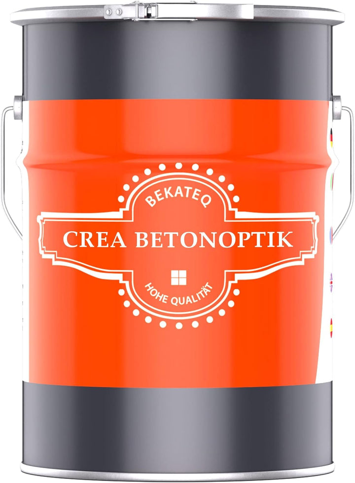 BEKATEQ Betonoptik in Lichtgrau 20kg, Betonlook bis 50qm Betonspachtel, Effektspachtel, Sichtbeton,