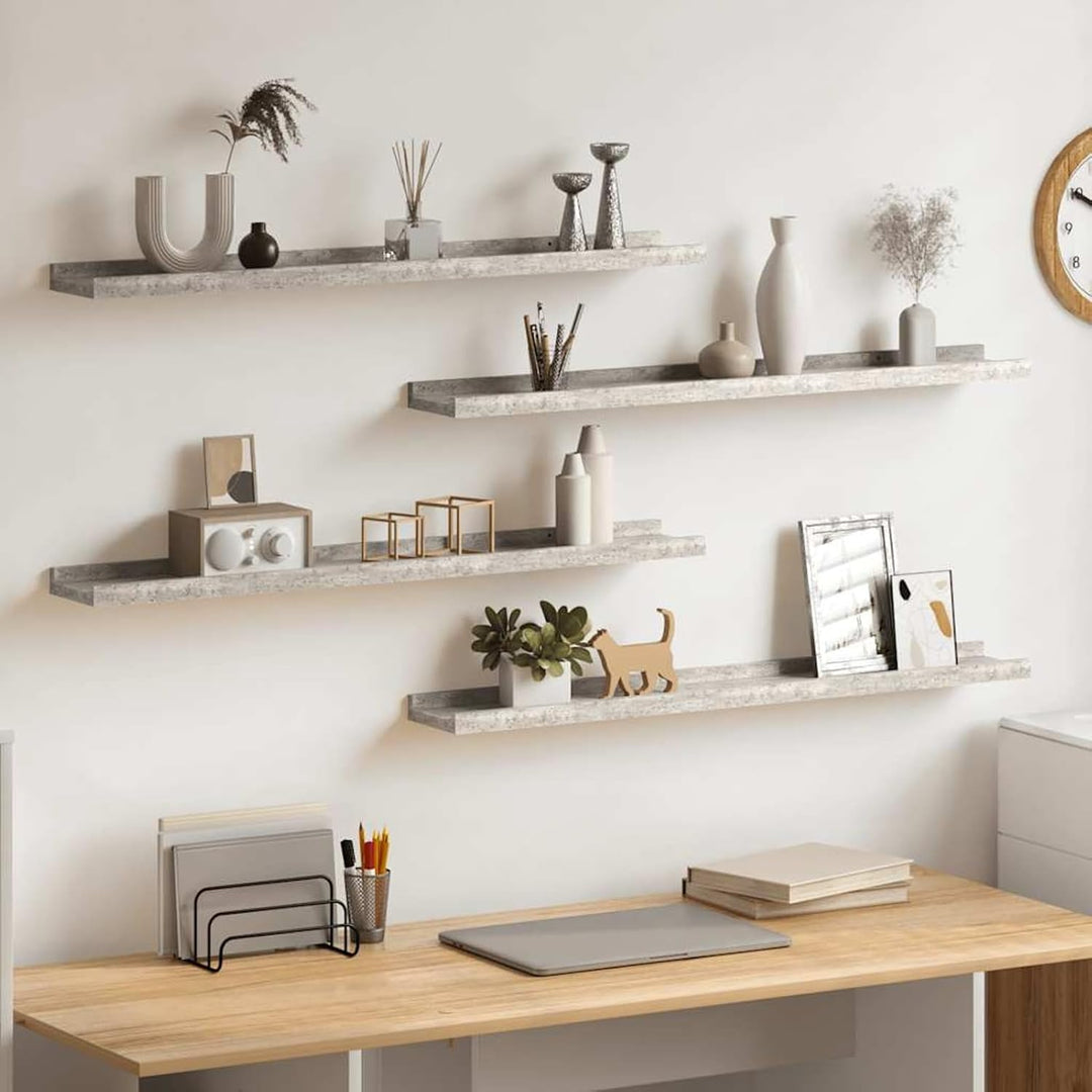 Gecheer 4 STK. Wandregal, Schweberegale Wandboard für Bilderrahmen und Bücher, Wohnzimmer, Schlafzim