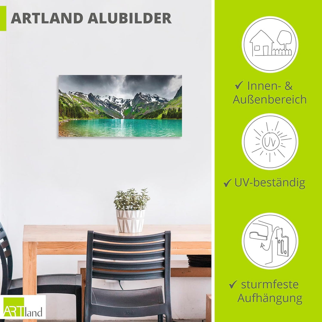 ARTland Wandbild Alu Verbundplatte für Innen & Outdoor Bild 60x30 cm Landschaften Berge Fotografie G