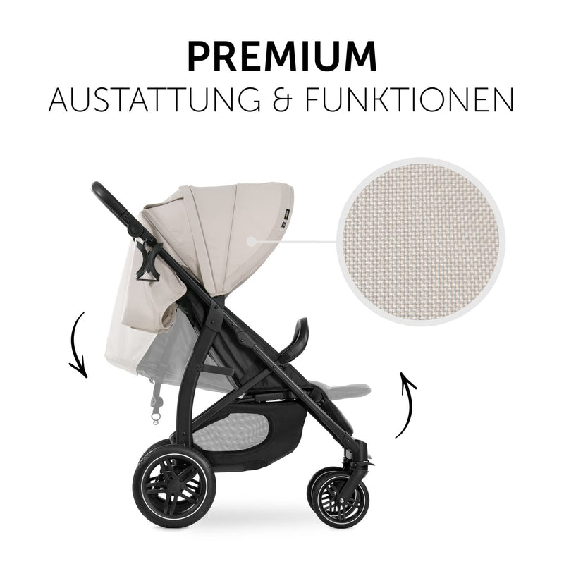 Hauck Buggy Rapid 4D / bis 25 kg / Schnell Faltbar / Sonnen Verdeck UPF 50 + / Gummiräder / Getränke