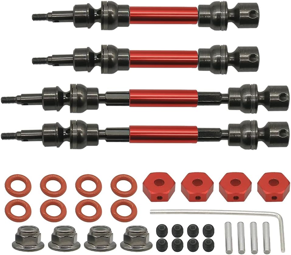 RCAWD ARRMA Antriebswellen Set,Metall Universal Vorder- und Hinterrad antriebswelle für 1/10 ARRMA 3
