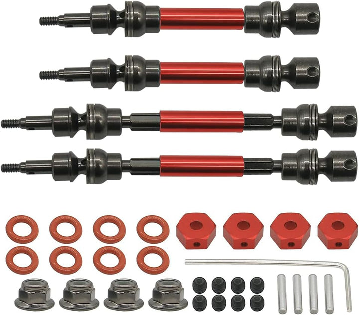 RCAWD ARRMA Antriebswellen Set,Metall Universal Vorder- und Hinterrad antriebswelle für 1/10 ARRMA 3