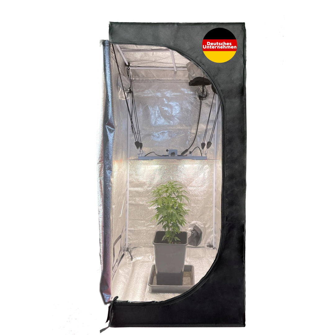 by Crescience Growzelt 60 x 60 x 140 cm Anbauzelt, Metall-Stangen, Hochreflektierendes Oxford 600D M