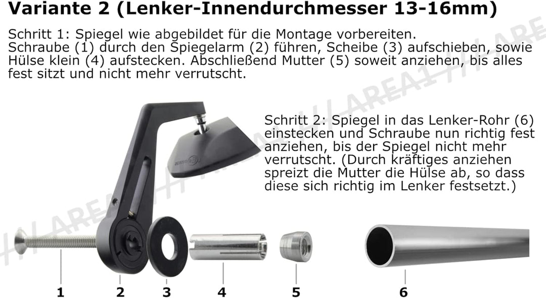 Area1 universal Motorrad Lenkerendenspiegel Rückspiegel Paar e-geprüft kompatibel mit Duke SMC/R MT0