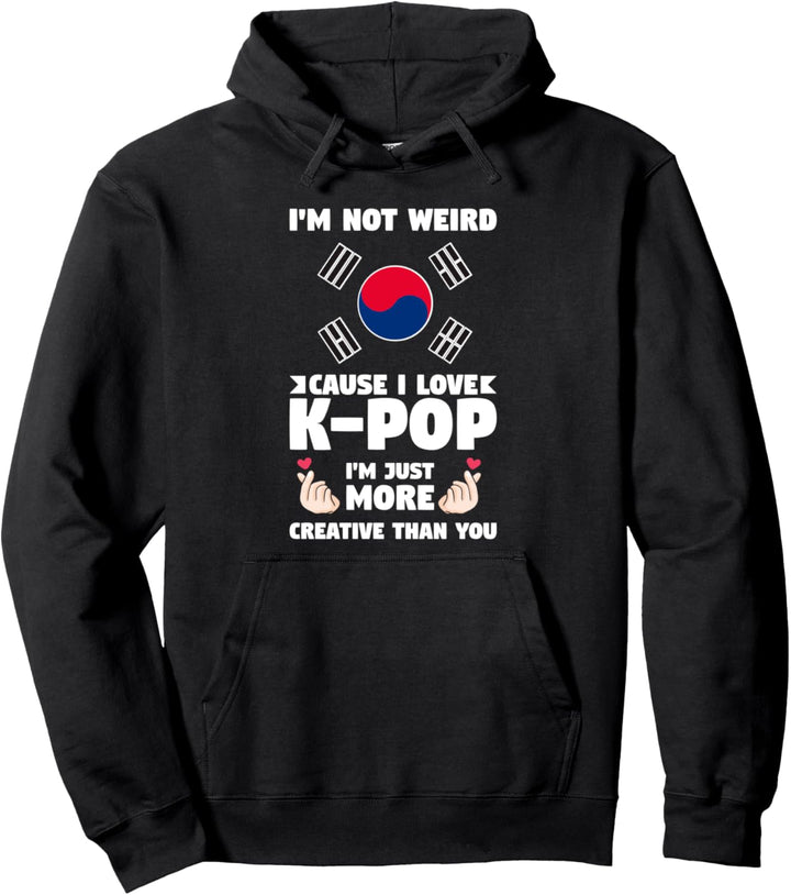Ich liebe K-Pop Ich bin kreativer als du Kawaii Koreanisch Pullover Hoodie