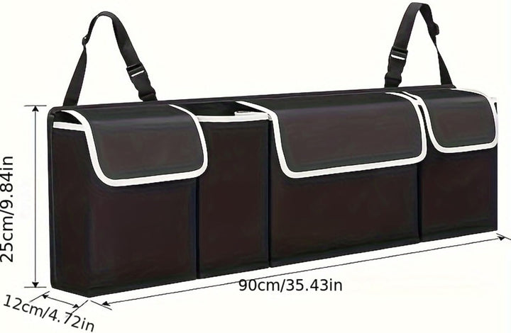 Auto Kofferraum Organizer, Rücksitz Kofferraumtasche mit 4 Taschen Kofferraum-Organizer aus Oxford-S