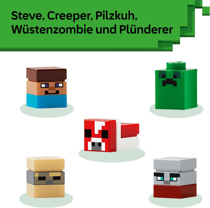 LEGO Minecraft Mini-Biome - DIY Deko Set - 3D Puzzle mit 5 Mikrofiguren - Kreatives Spielset zum Bau