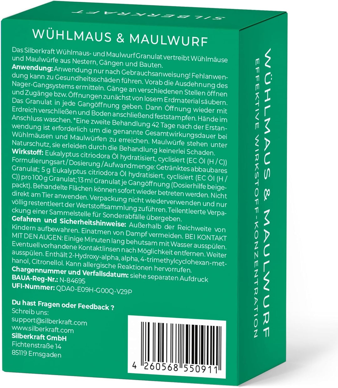 Silberkraft Wühlmaus- & Maulwurf-Vertreiber Granulat 200g - Repellent zur Vertreibung über Duftstoff