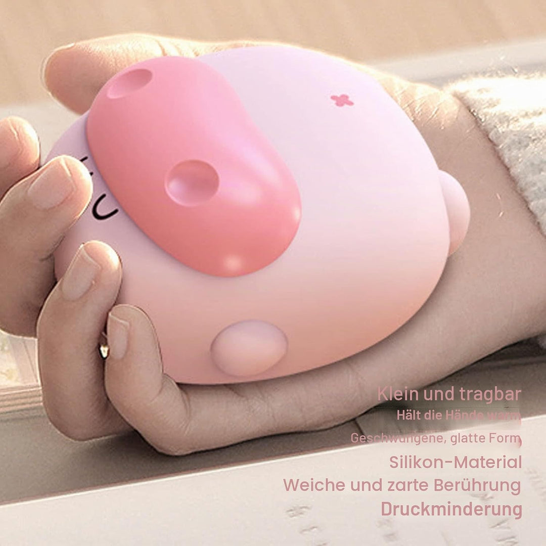 Niedlicher Schweine-Handwärmer, USB-Handwärmer mit Licht, Wiederaufladbarer Handwärmer, Elektrischer