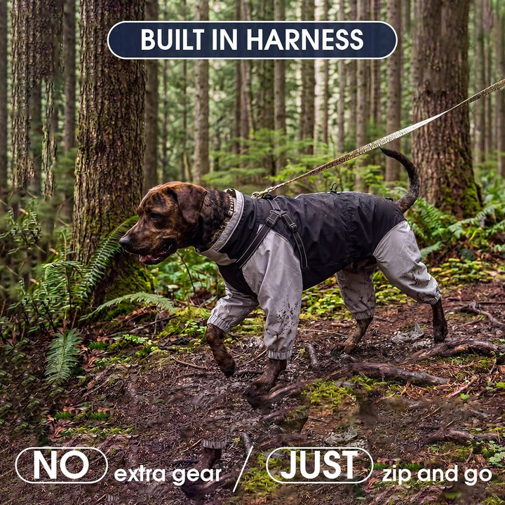 IECOii Hundemantel wasserdicht Winter Full-Body 4-Leg mit Kapuze,Reissverschluss und eingebautem Ges