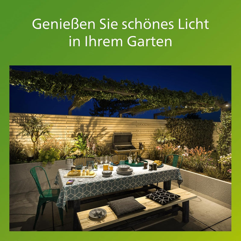 Philips myGarden Bustan LED Wandaussenleuchte, 9 W, Anthrazit Warmweiss 2700 Kelvin Wandleuchte mit