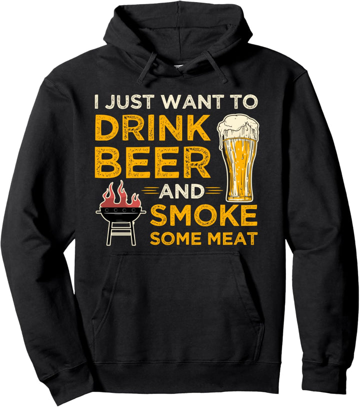 Grillen & Bier für Grillmeister & BBQ Griller am Grill Pullover Hoodie