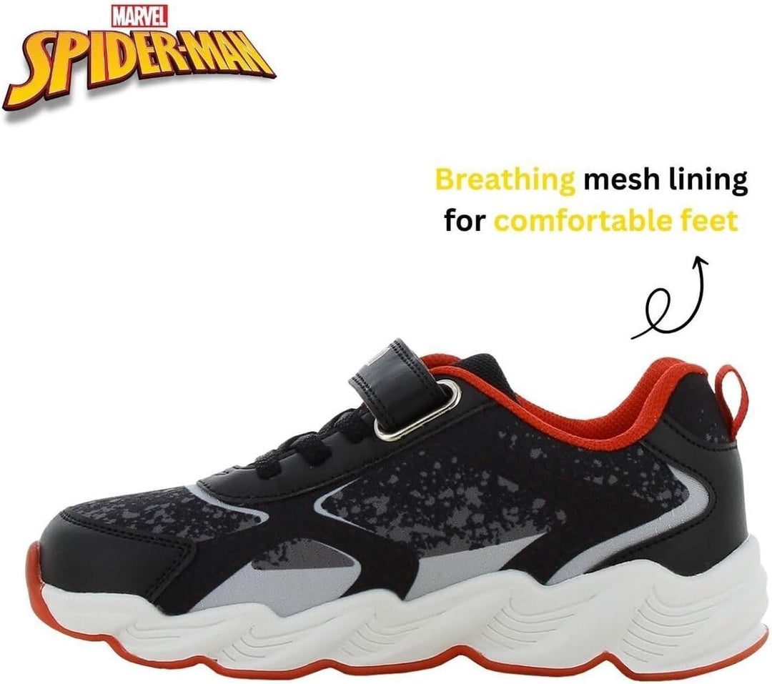 Leomil Spiderman Blinkschuhe Jungen Spiderman Schuhe Kinder, Ideal for Schule und Freizeit 25 EU Sch