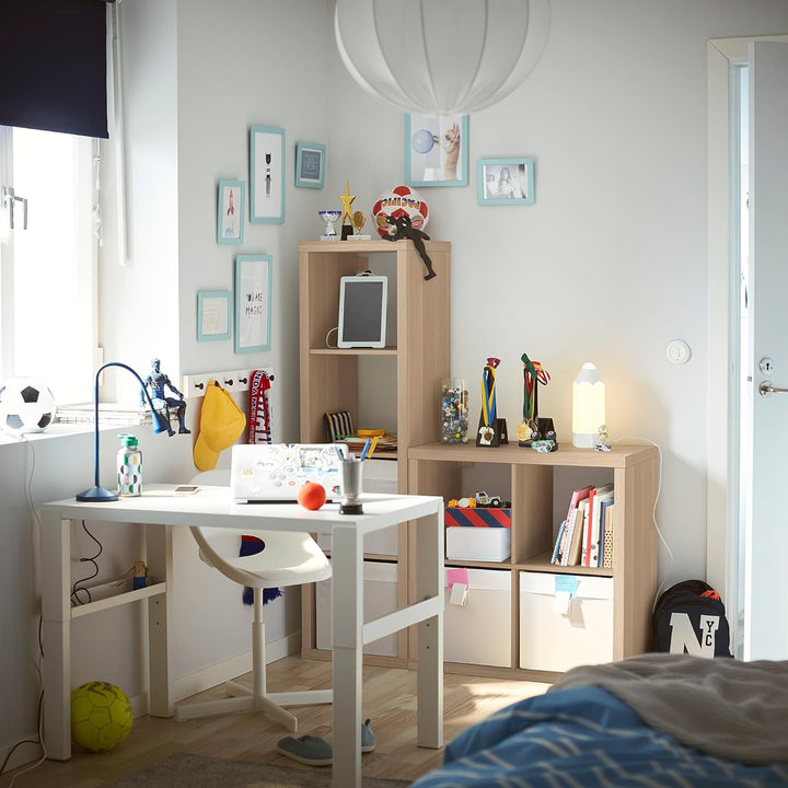 IKEA Kallax Regal, Eichenoptik, gebeizt, Weiss, 77 x 39 x 77 cm, 4 Einlegeböden