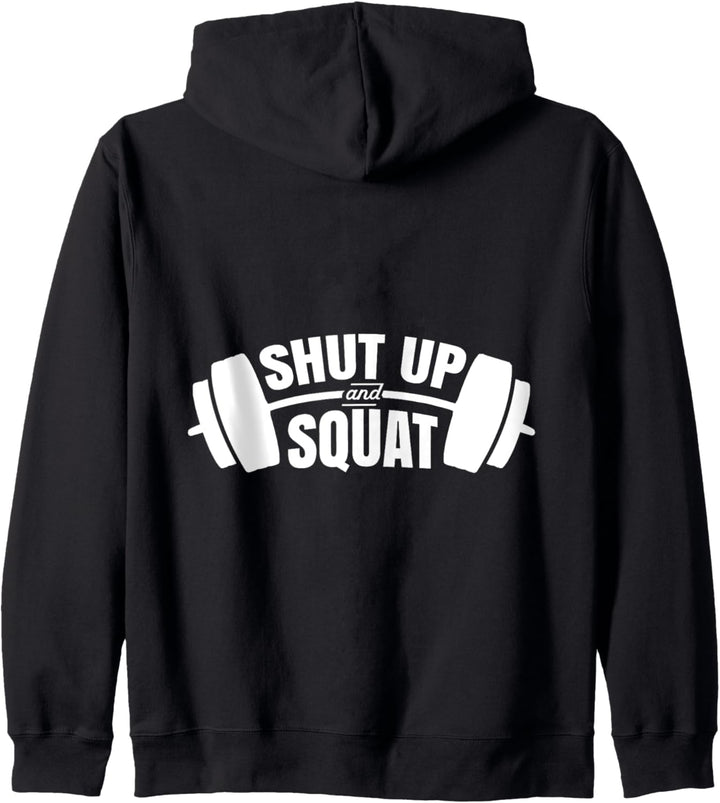 Sei leise und mach Kniebeugen Workout Gym Fitness Kapuzenjacke