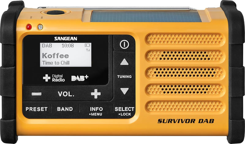 Sangean MMR-88 Survivor M8 Radio - Tragbares Notfall radio - Kurbelradio mit Notsummer und LED Tasch