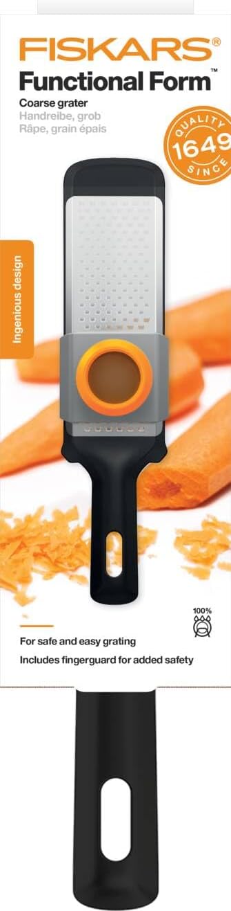 Fiskars Handreibe, Grob, Masse: 32 x 8 cm, Metall/Kunststoff, Functional Form, 1014410, Schwarz Grob