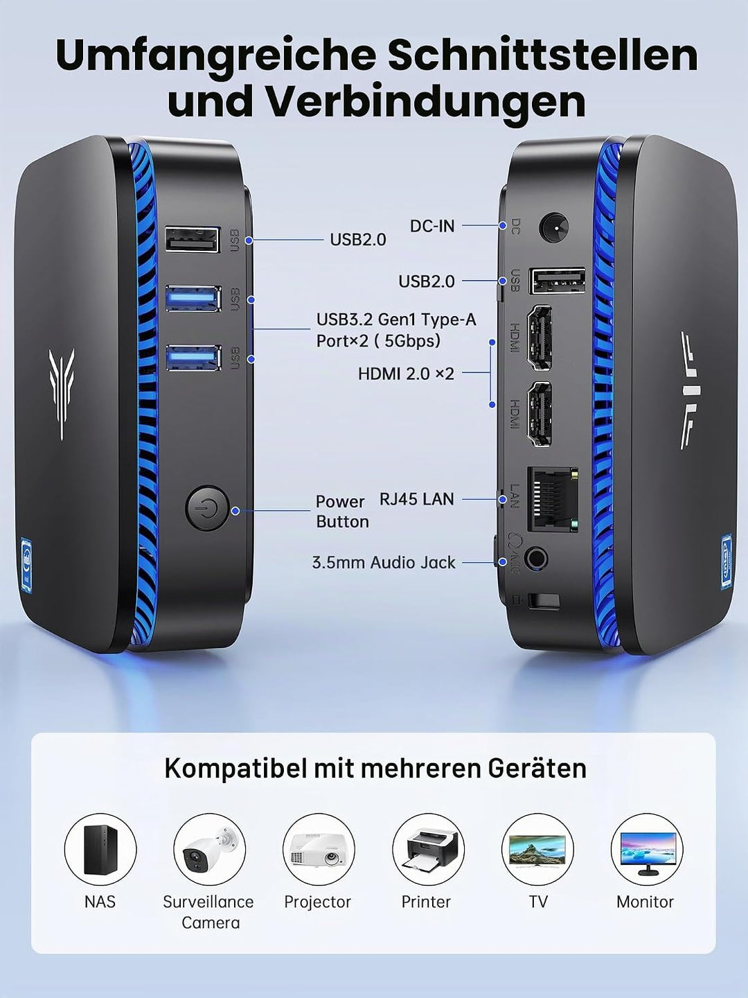 Mini PC, Intel Celeron N5105 2.9GHz 16GB RAM 512GB SSD M.2 Micro Desktop Computer, 4K UHD, WLAN, Gig