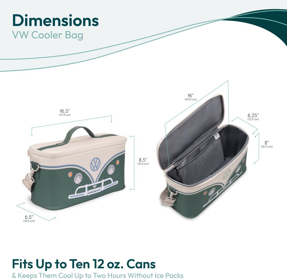 WONDERFOLD VW Parents Konsole Kinderwagen Organizer mit Getränkehalter Wickeltasche Buggy Salbeigrün